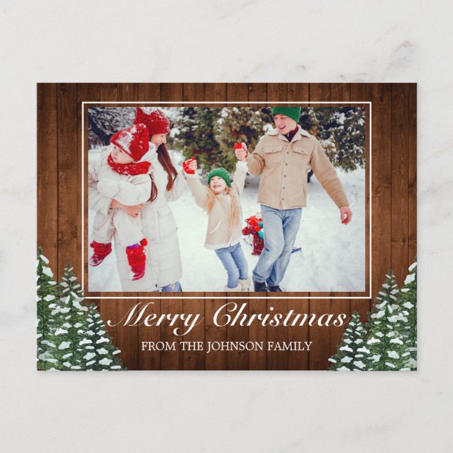 Carte de vœux de Noël Photo Bois & Forêt Joyeux No (Devant)