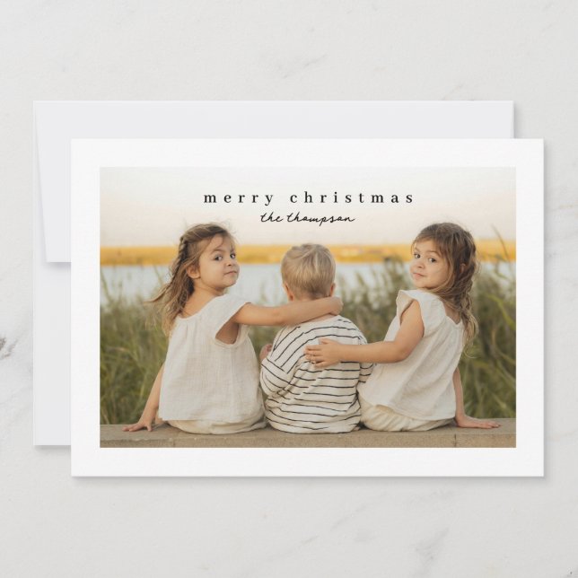 Carte de vœux de Noël photo de famille aux bordure (Devant)