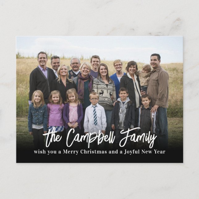 Carte de vœux de Noël photo de famille Fête Postca (Devant)