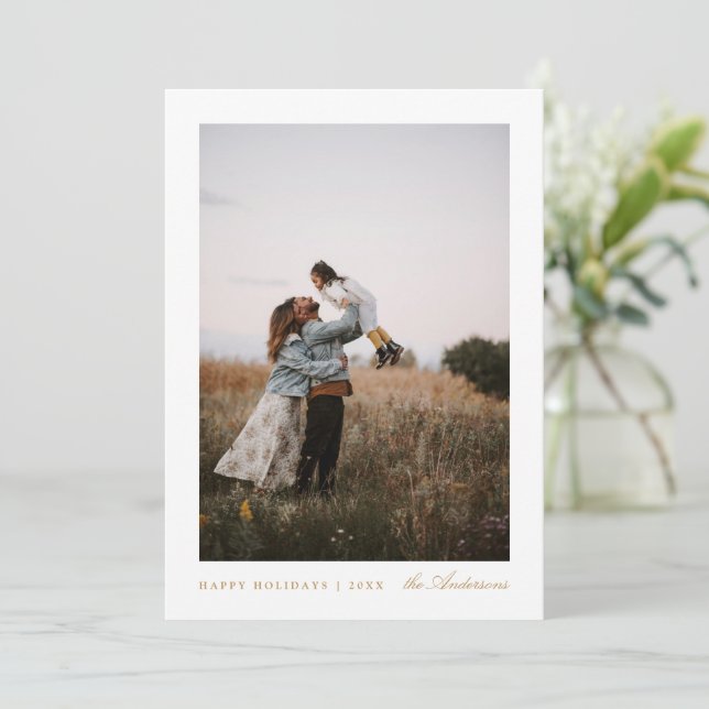 Carte de vœux de Noël photo minimale (Debout devant)