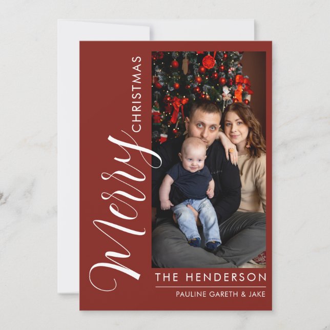 Carte de vœux de Noël photo moderne élégante |Joye (Devant)