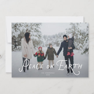 Carte de vœux de Noël photo Paix sur Terre