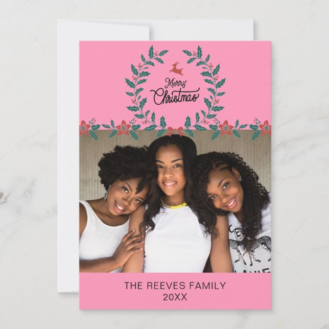 Carte de vœux de Noël Photographie de famille (Devant)