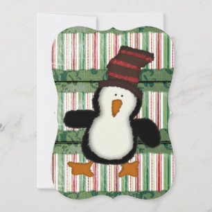 Carte de voeux de Noël Pingouin à plat