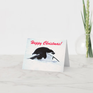 Carte de voeux de Noël Pingouin de neige