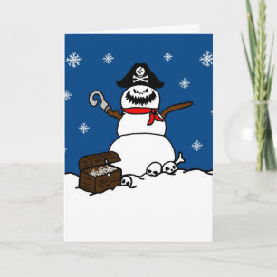 Carte de voeux de Noël Pirate Snowman