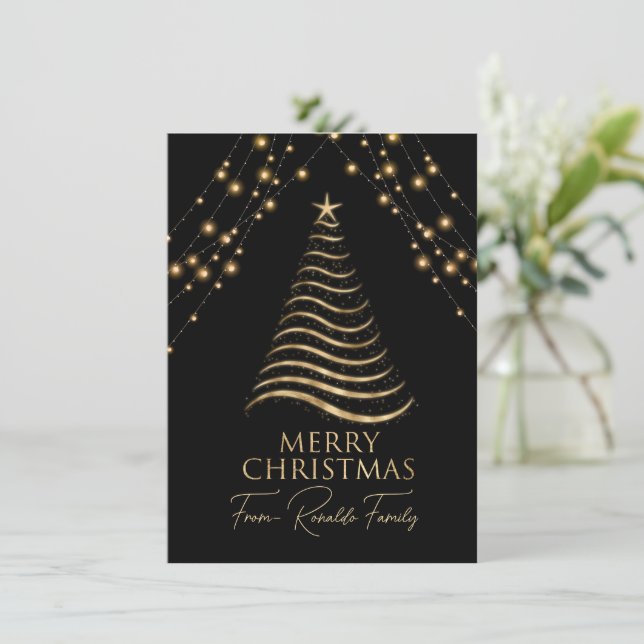 Carte de vœux de Noël plat élégant (Debout devant)