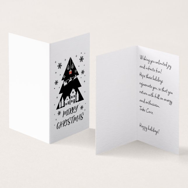 Carte de voeux de Noël pliable personnalisable (Inside and Outside)
