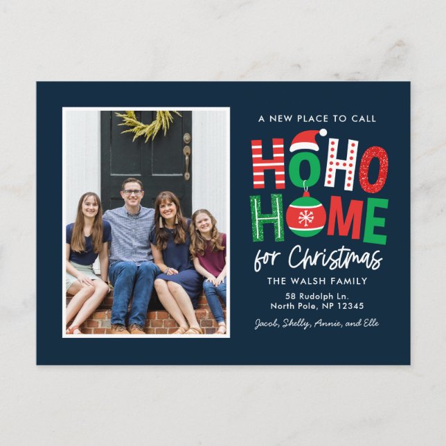 Carte de vœux de Noël pour annonce de déménagement (Devant)