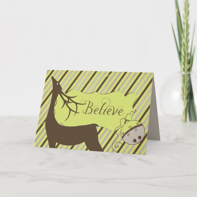 Carte de voeux de Noël pour cerfs et diagonales (Devant)