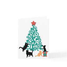 Carte de vœux de Noël pour chat "Je serai à la mai