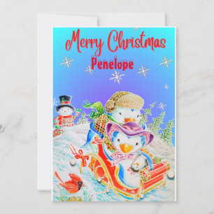 Carte de voeux de Noël pour enfants personnalisée