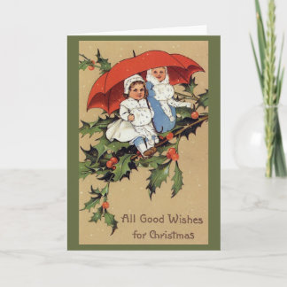 Carte de vœux de Noël pour enfants victoriens