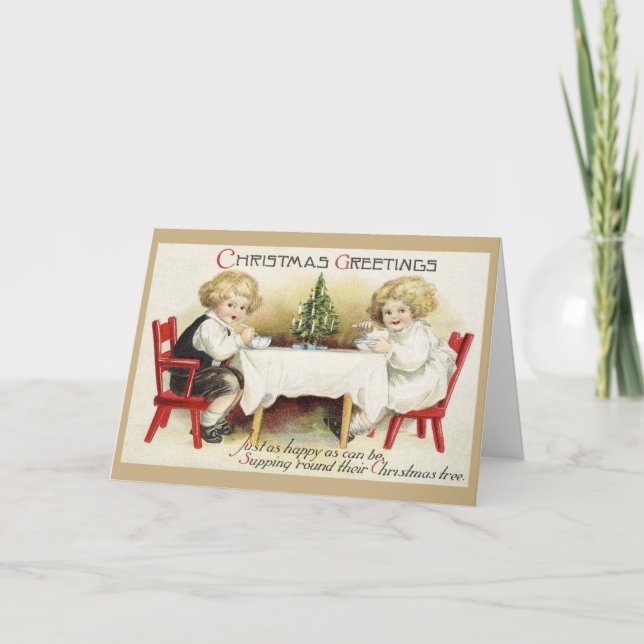 Carte de voeux de Noël pour enfants victoriens (Devant)