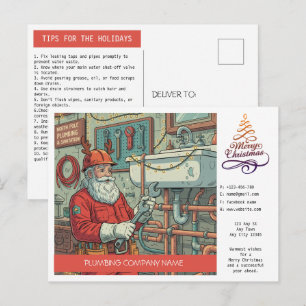 Carte de vœux de Noël pour entreprise de plomberie