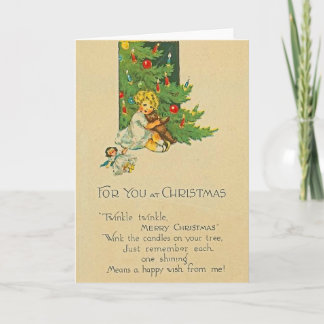 Carte de voeux de Noël pour fille mignonne