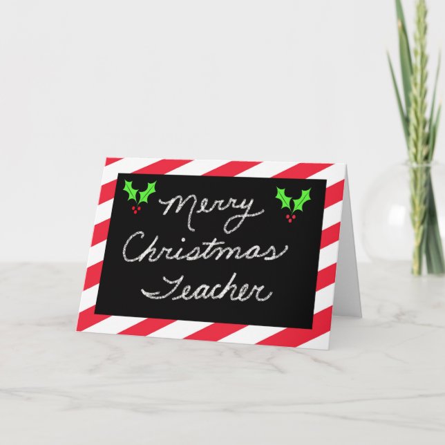 Carte de voeux de Noël pour l'enseignant — Blackbo (Devant)