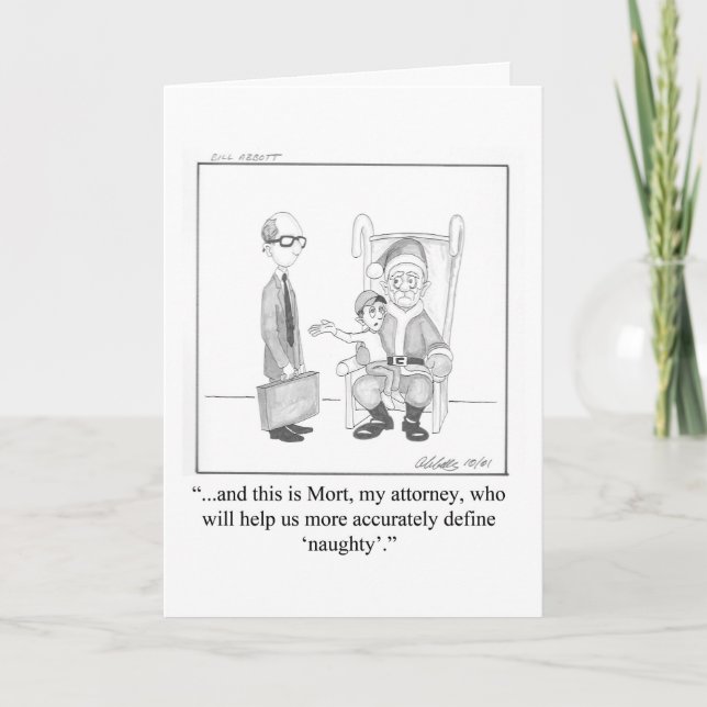 Carte de voeux de Noël pour l'Humour de l'avocat (Devant)