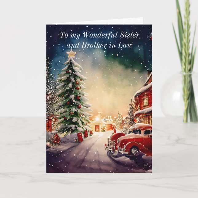 Carte de vœux de Noël pour une sœur et un beau-frè (Devant)