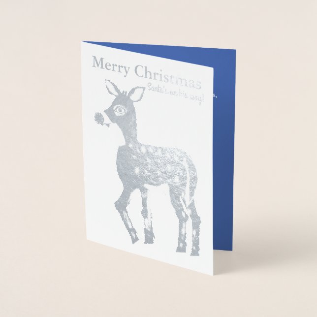Carte de voeux de Noël Reindeer Gold Foil (Devant)