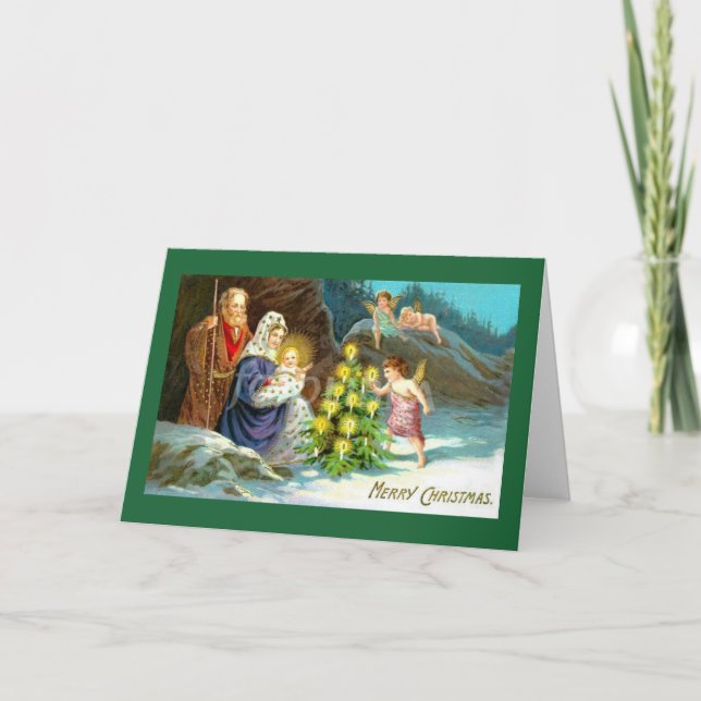 Carte de voeux de Noël religieuse victorienne (Devant)