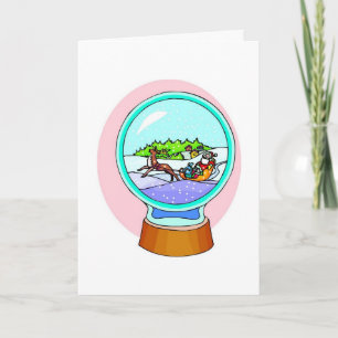 Carte de vœux de Noël saison Boule à neige Verdure