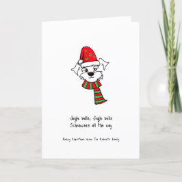 Carte de voeux de Noël Schnauzer Dog personnalisée
