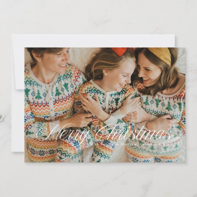 Carte de vœux de Noël simple script (Devant)