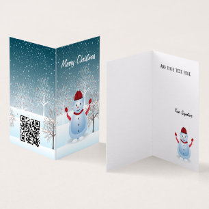 Carte de voeux de Noël Snowman d'hiver