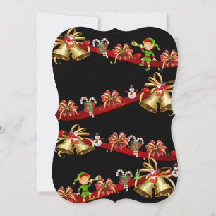 Carte de voeux de Noël, Snowman Elf Père Noël