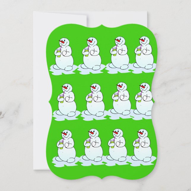 Carte de voeux de Noël Snowman Flat (Devant)