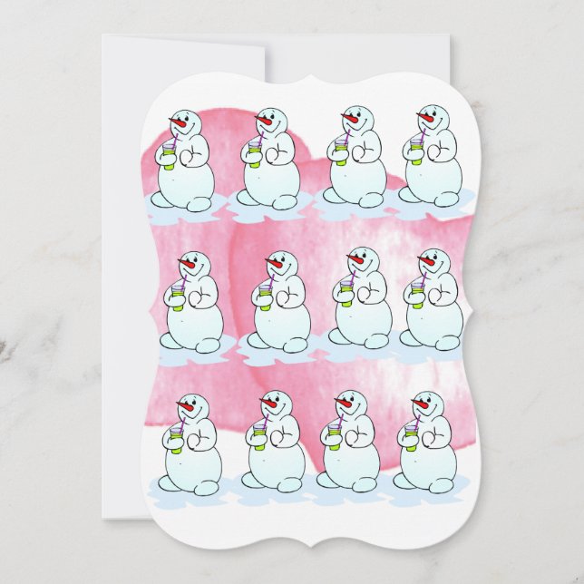 Carte de voeux de Noël Snowman Flat (Devant)