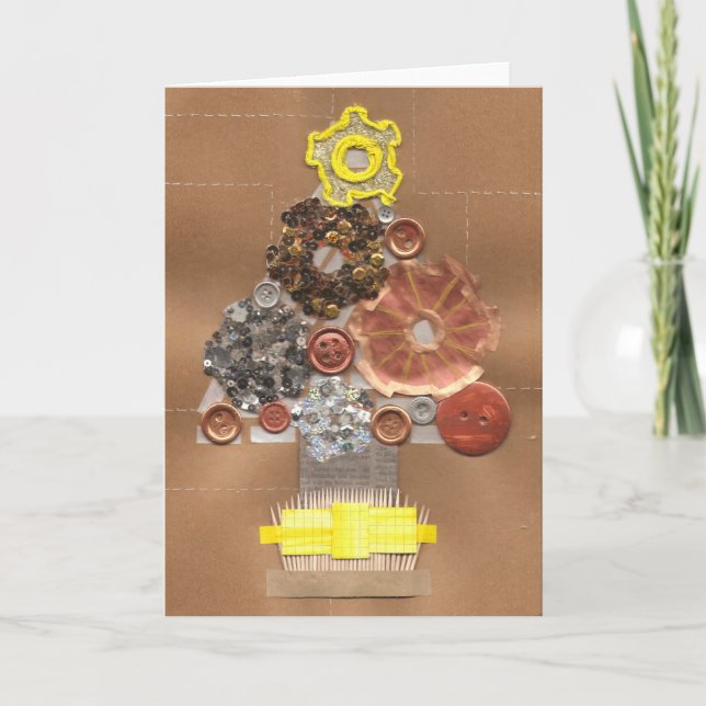 Carte de voeux de Noël Steampunk (Devant)