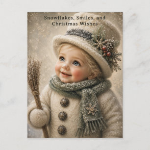 Carte de vœux de Noël Sweet Snow Child