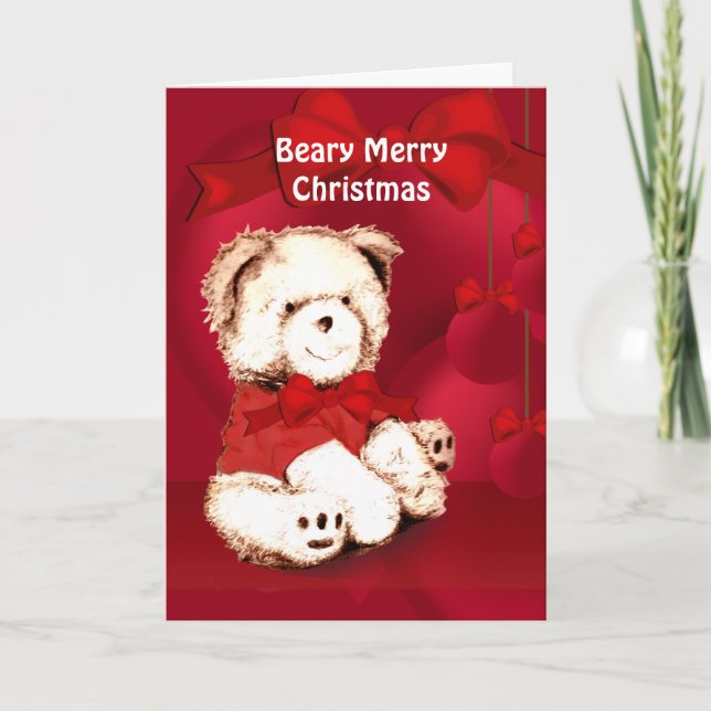 Carte de voeux de Noël Teddy Bear (Devant)