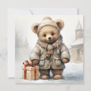 Carte de voeux de Noël Teddy Bear