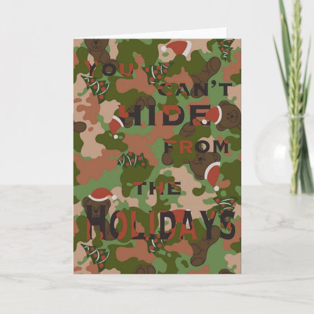 Carte de vœux de Noël Teddy Bear Camo (Devant)