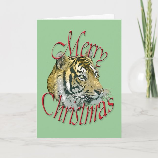 Carte de voeux de Noël Tiger (Devant)