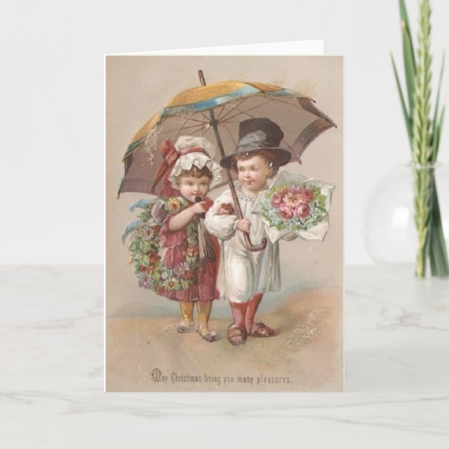 Carte de voeux de Noël Victorian Couple (Devant)