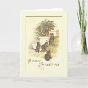 Carte de voeux de Noël Victorian Kittens