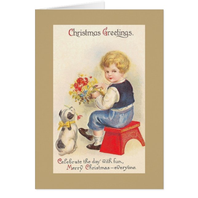 Carte de voeux de Noël victorienne (Devant)