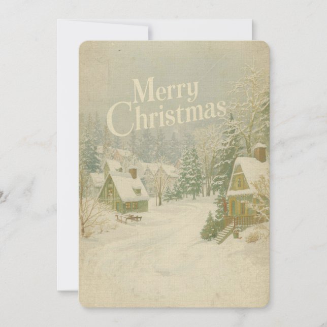 Carte de vœux de Noël 'Village d'hiver cosy' - 5x7 (Devant)