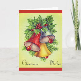 Carte de voeux de Noël vintage Bells