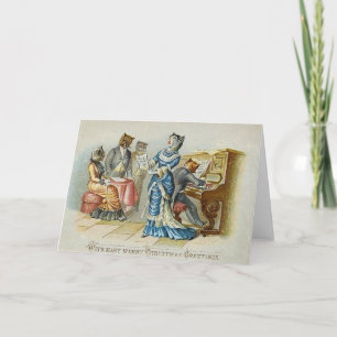 Carte de voeux de Noël vintage Chat