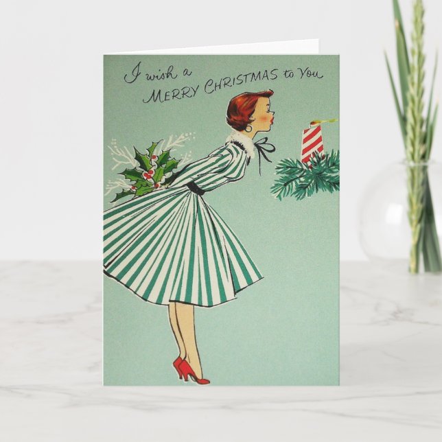 Carte de voeux de Noël vintage Retro (Devant)