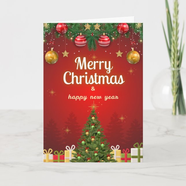 Carte de vœux de Noël | Vœux de fêtes festifs (Devant)