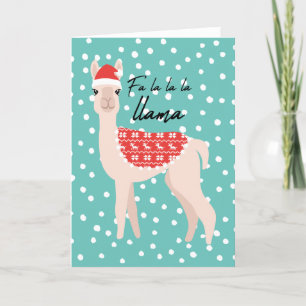 Carte de vœux de Noël Xmas Llama mignonne