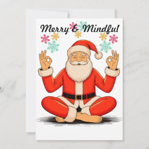 Carte de vœux de Noël Yoga Santa Flat