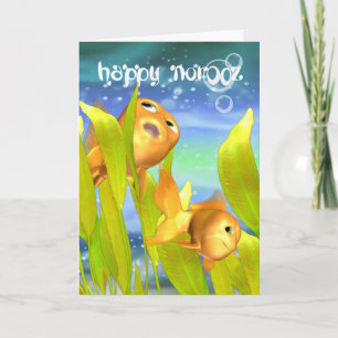 Carte de voeux de Norooz avec le poisson rouge