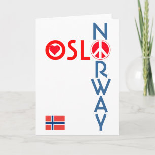 Carte de voeux de paix d'amour d'Oslo Norvège 1